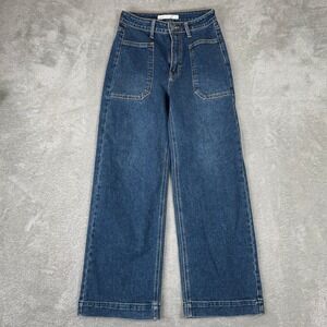 Altar'd State Wide Leg Jeans Womens 25 Blue High Rise Baggy Boho Retro
